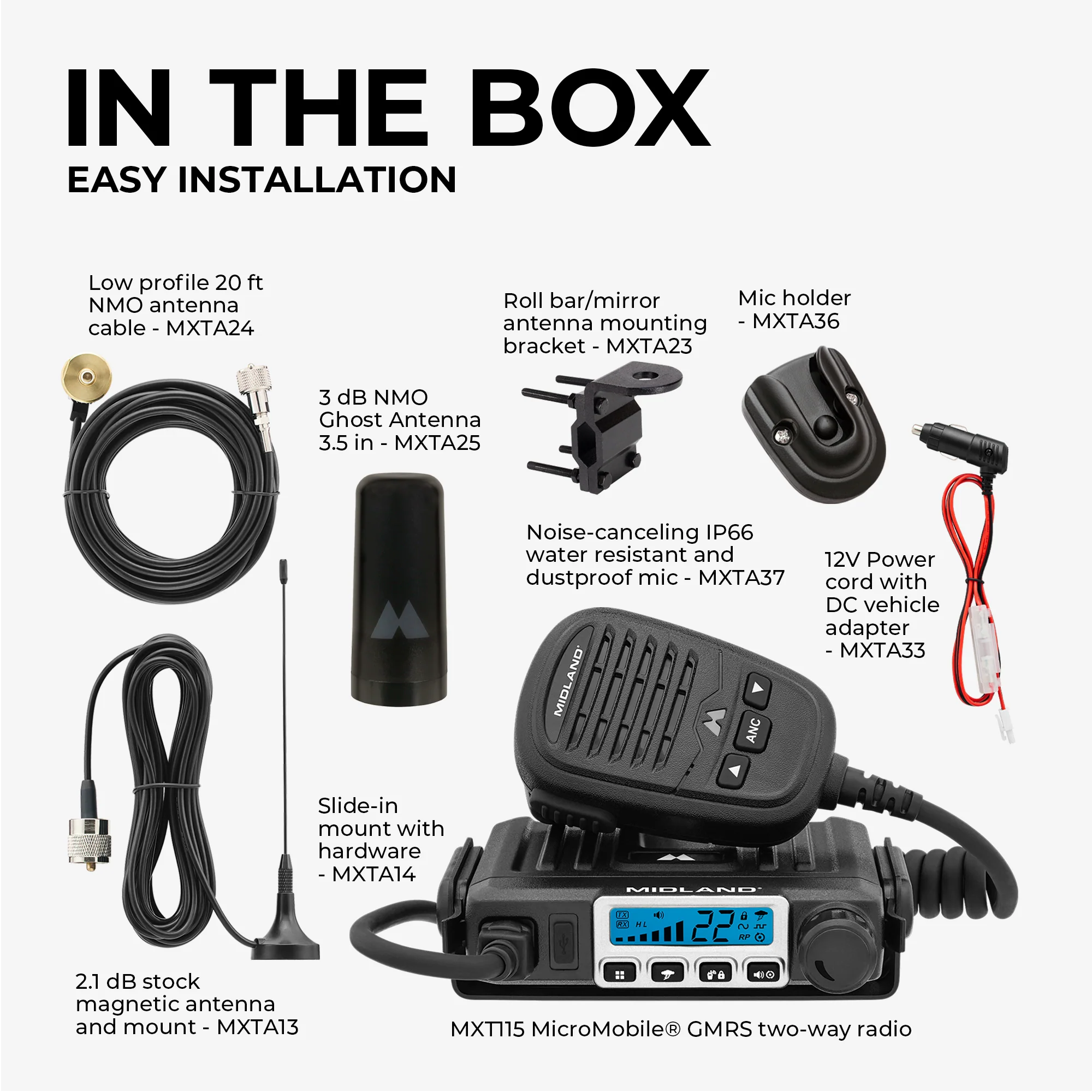 MXT115AGVP3 15W MicroMobile GMRS Two-Way Radio | Farm Tractor Bundle - Image 5