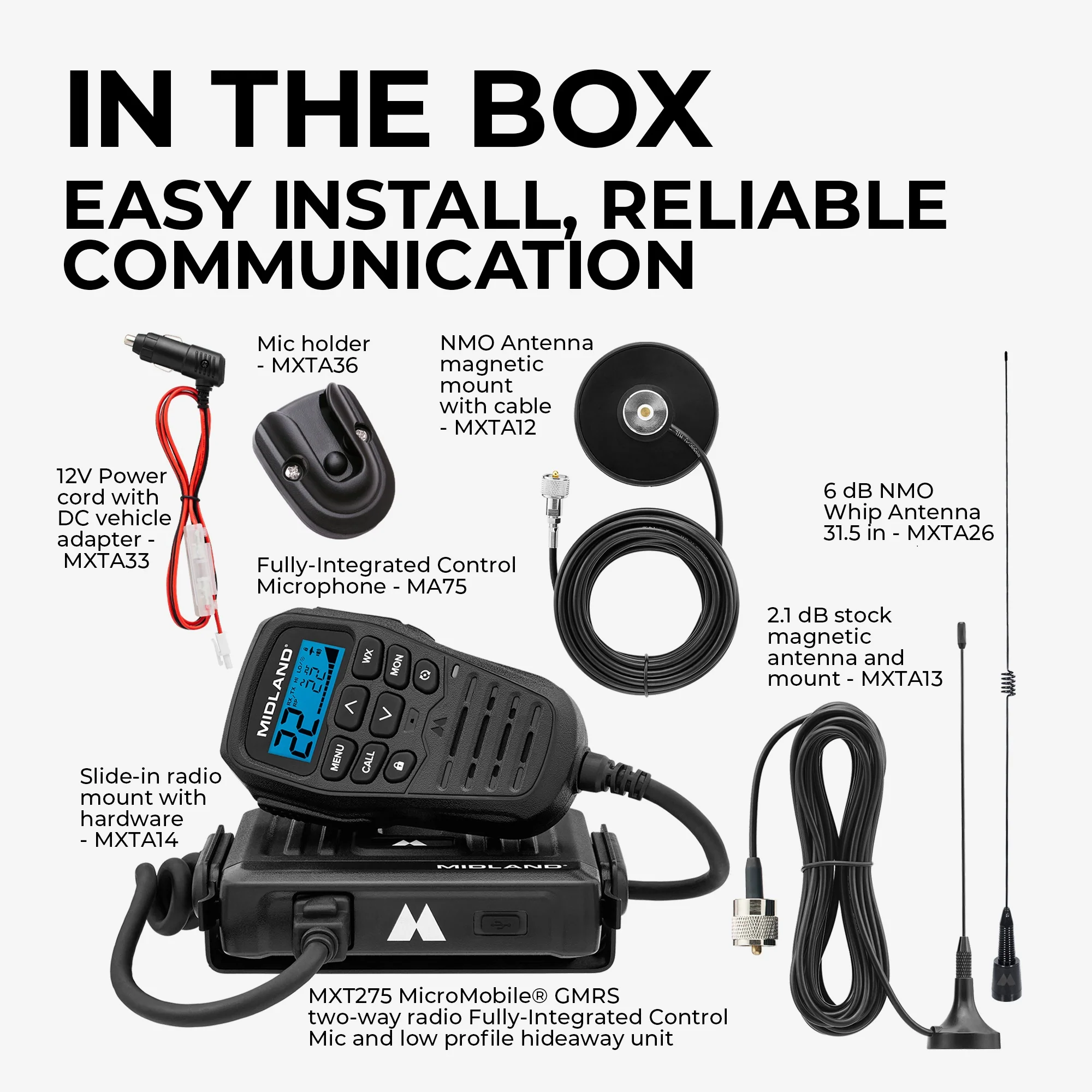 MXT275-WHIP 15W MicroMobile GMRS Two-Way Radio | Extended Range Bundle - Image 3