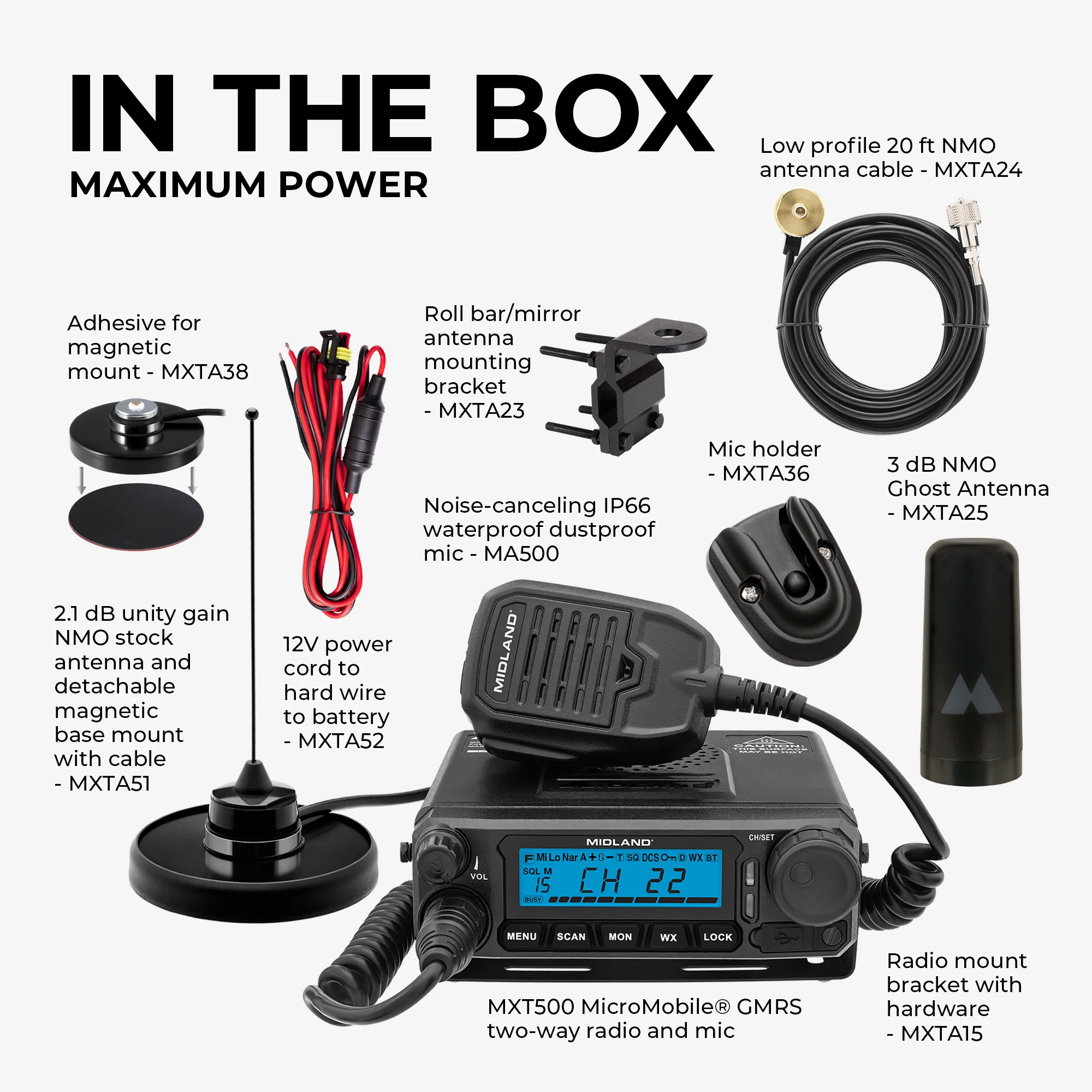 MXT500AGVP3 50W MicroMobile GMRS Two-Way Radio | Ag Bundle - Image 3